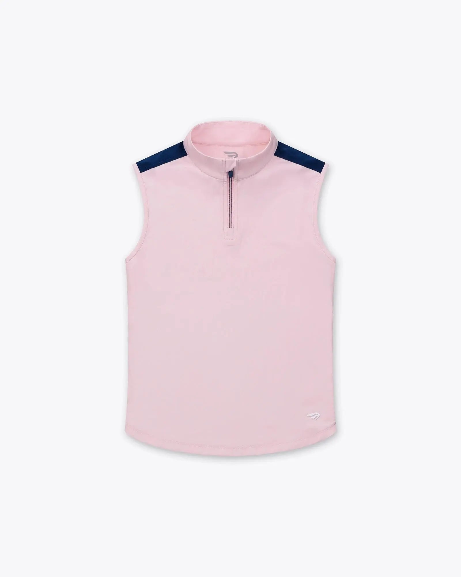 Erin Half Zip Sleeveless Top - Light Pink